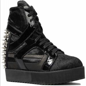 Jeffery Campbell sneaker platform black studded 9